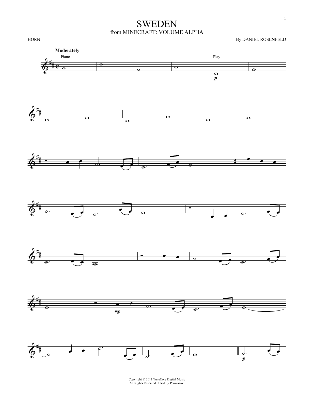 Produktgalerie: Seite 1 von 1 Sweden (from Minecraft), C418, Horn