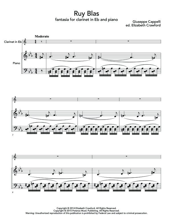 Product gallery: Page 1 of 11 Fantasia di Ruy Blas, , (clarinet in Bb and piano)