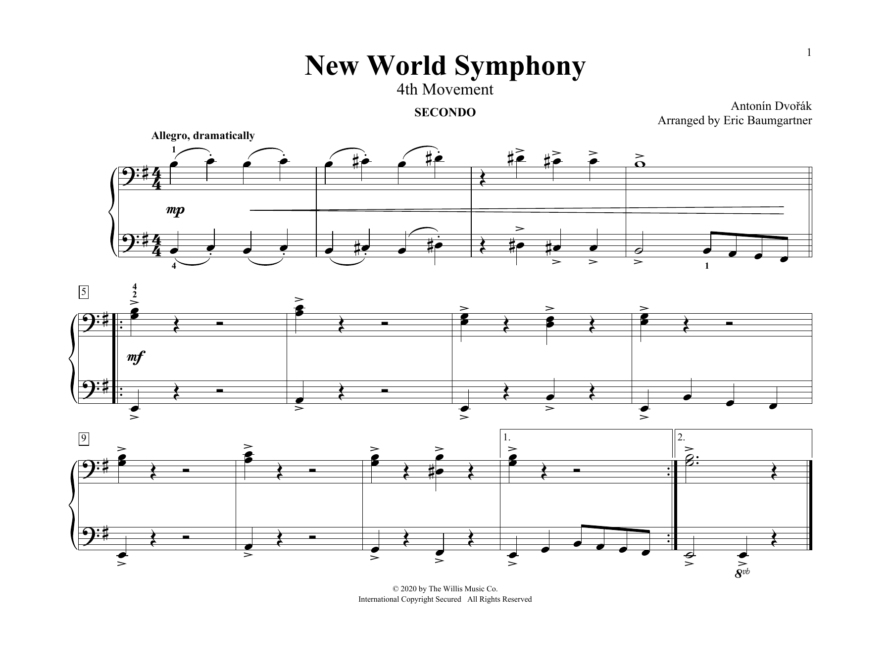 Product picture to: New World Symphony (4th Movement) (arr. Eric Baumgartner)