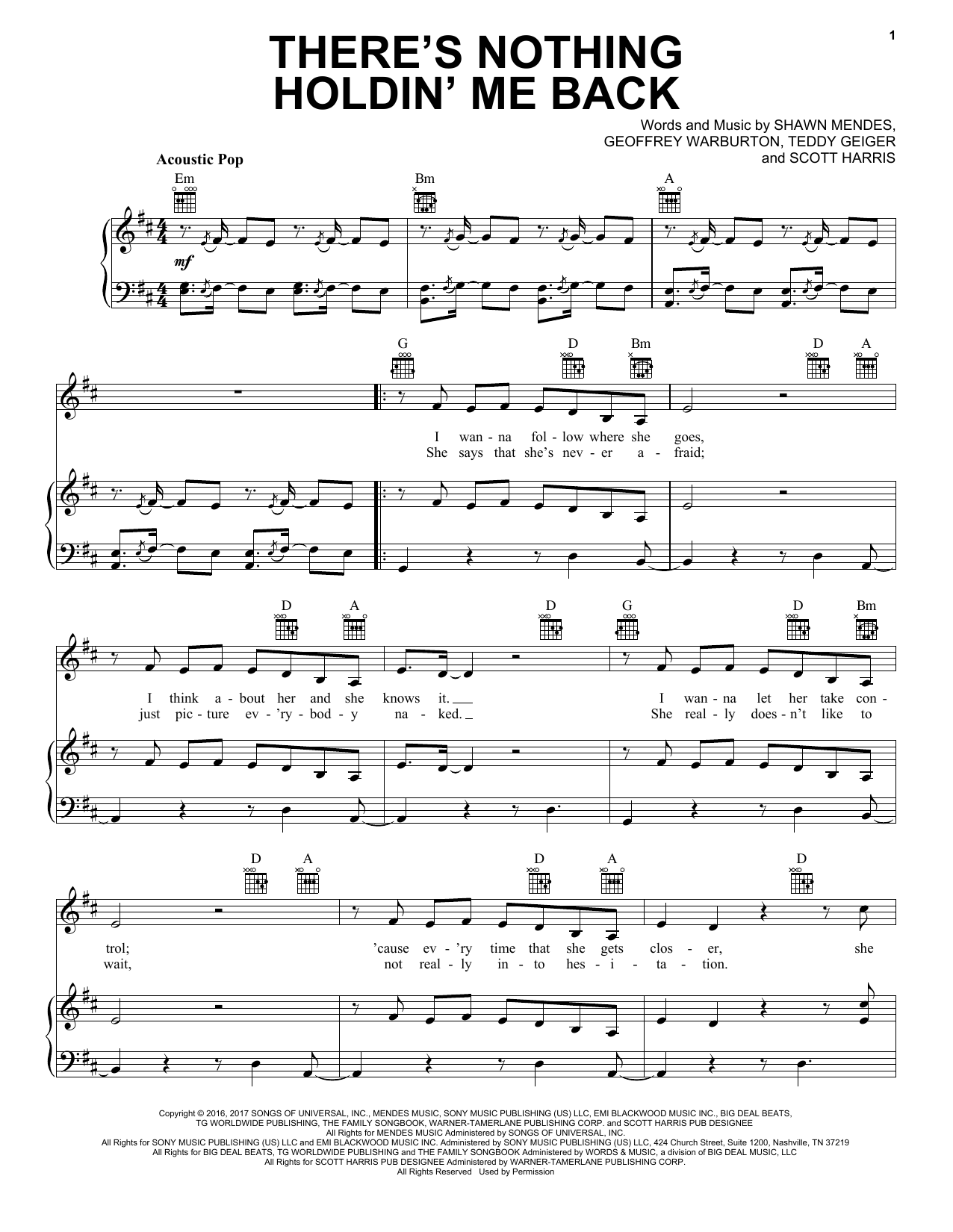 Produktgalerie: Seite 1 von 1 There's Nothing Holdin' Me Back, Shawn Mendes, Gesang, Gitarre, Klavier