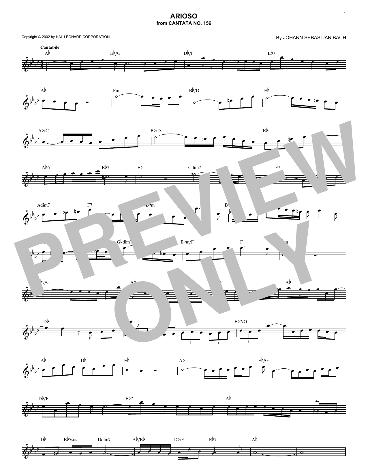 Produktgalerie: Seite 1 von 1 Arioso, Johann Sebastian Bach, Melodieinstrument