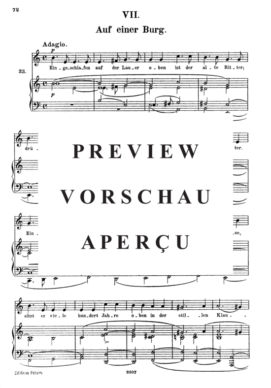 Product gallery: Page 2 of 3 Auf einer Burg, Op.39 No.7, , High Voice and Piano