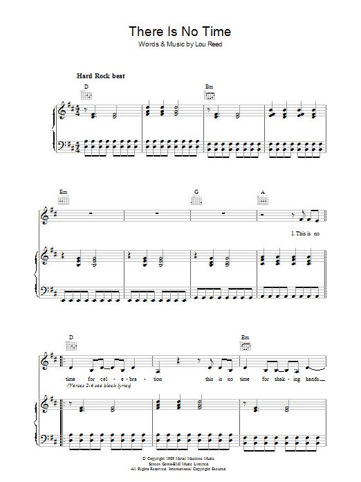 Produktgalerie: Seite 1 von 1 There Is No Time, Lou Reed, Gesang, Gitarre, Klavier