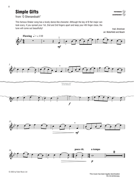Produktgalerie: Seite 1 von 1 Simple Gifts (from 'O Shenandoah!'), American Traditional, Klavier, Violine
