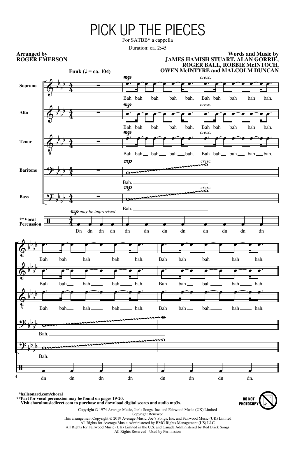 Product picture to: Pick Up The Pieces (arr. Roger Emerson)