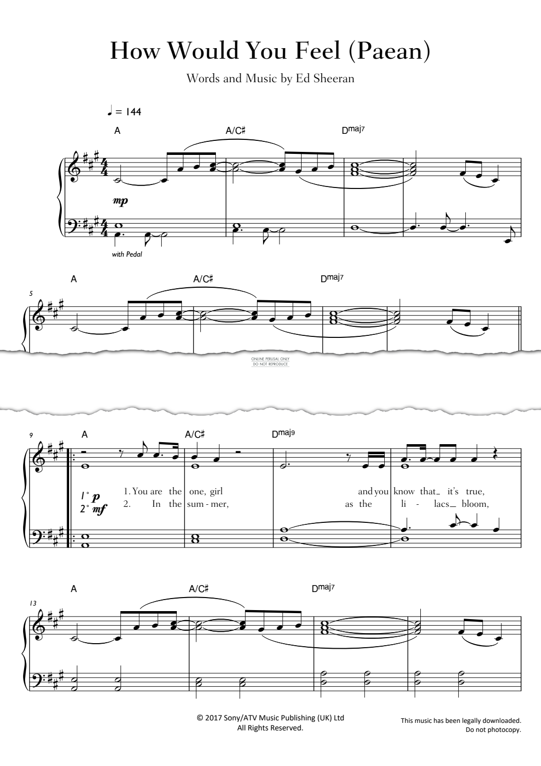 Produktgalerie: Seite 1 von 1 How Would You Feel (Paean), Ed Sheeran, Klavier