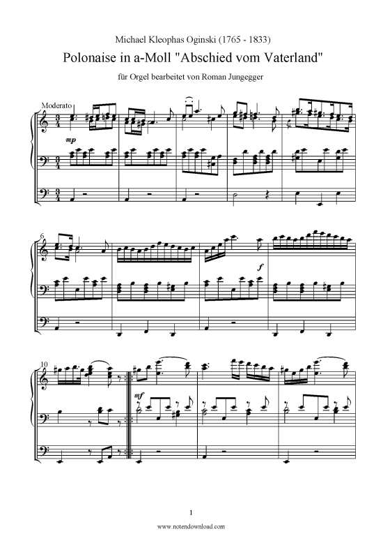 gallery: Polonaise - Abschied vom Vaterland , , (Orgel Solo)