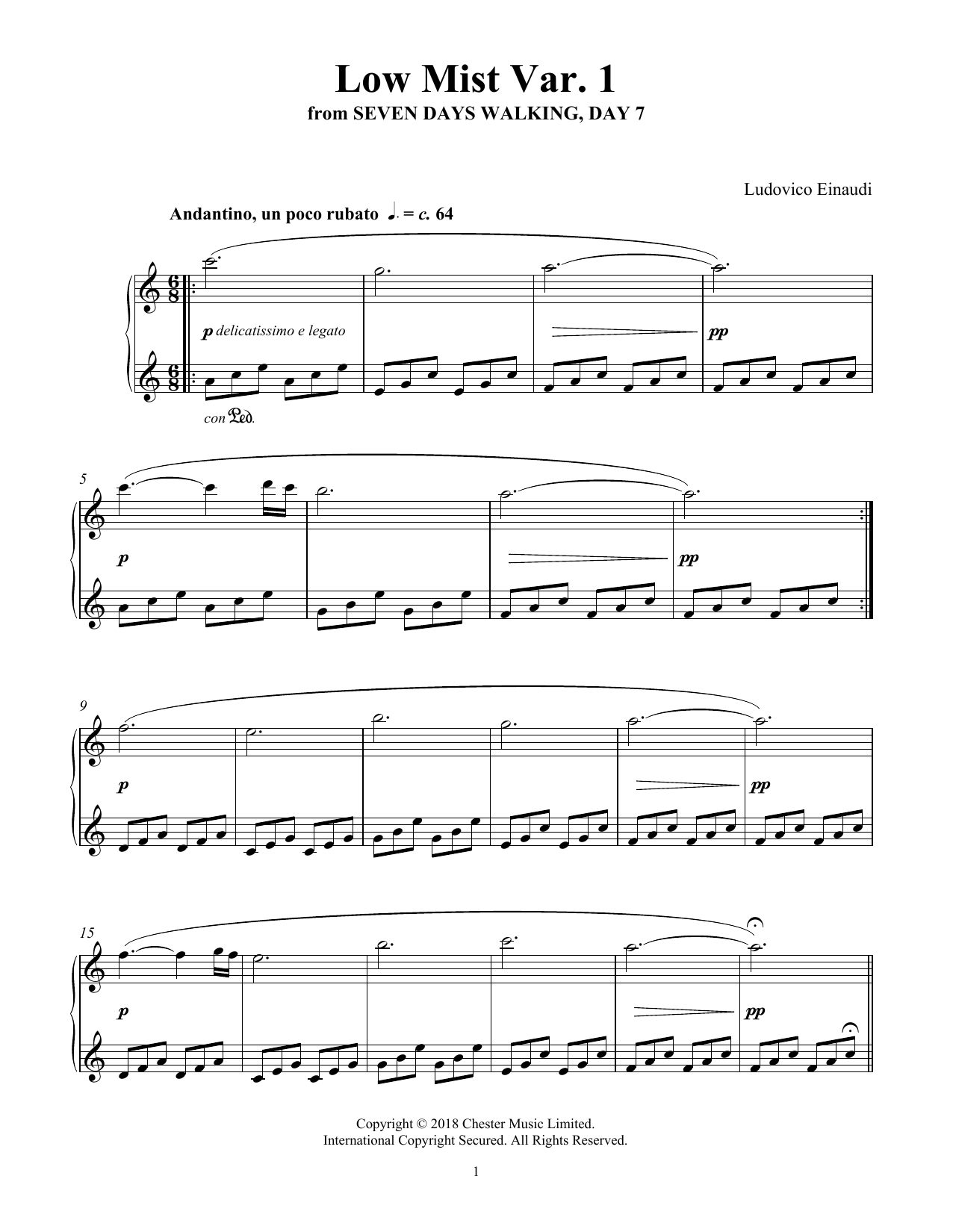 Product gallery: Page 1 of 1 Low Mist Var. 1 (from Seven Days Walking: Day 7), Ludovico Einaudi