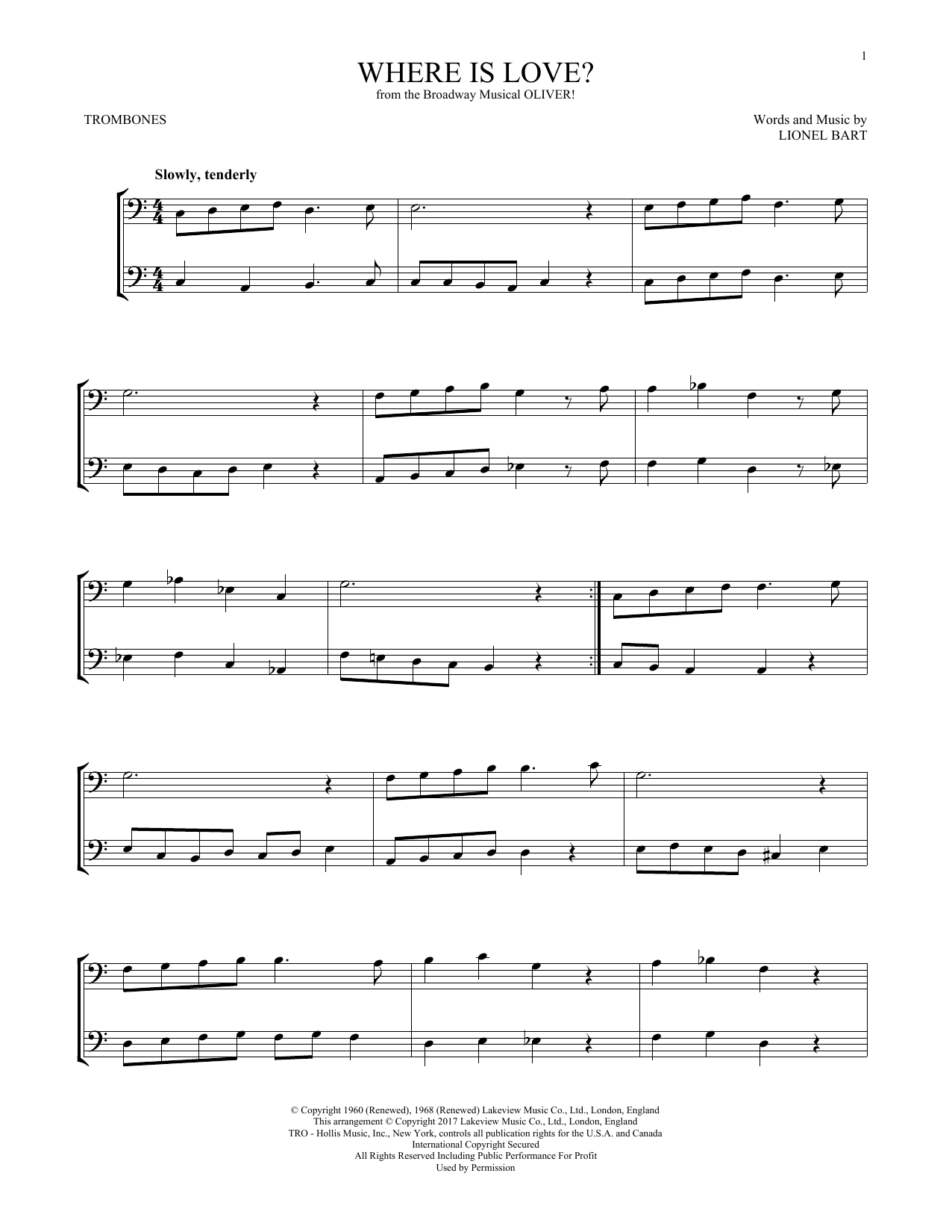 Product gallery: Page 1 of 1 Where Is Love? (from Oliver), Lionel Bart