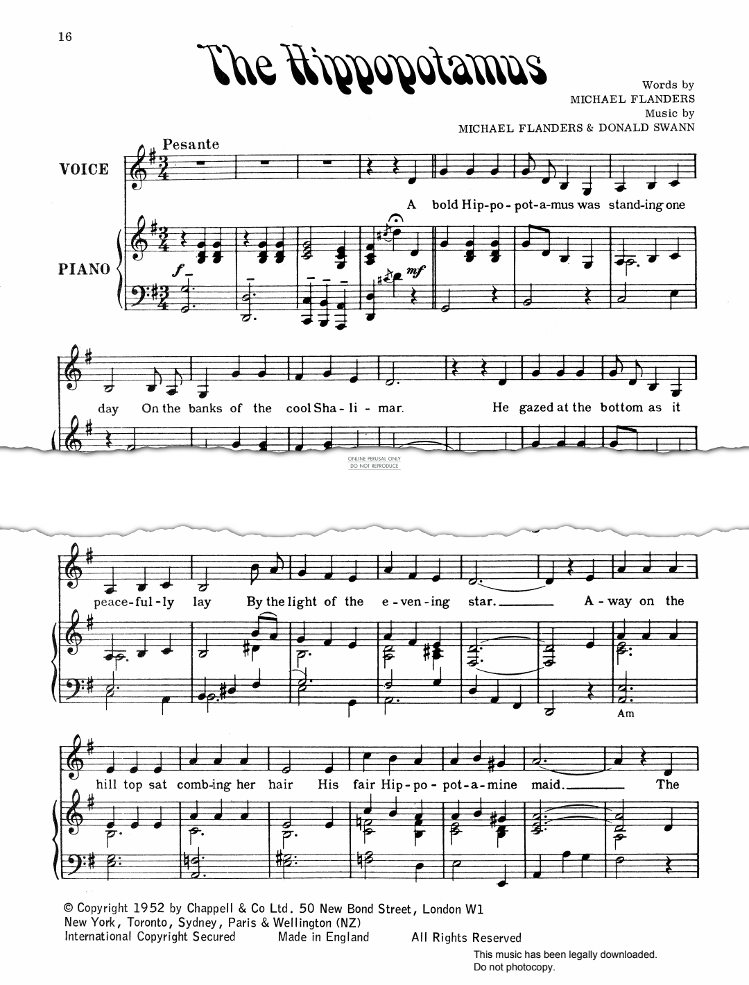 gallery: The Hippopotamus Song, Donald Swann