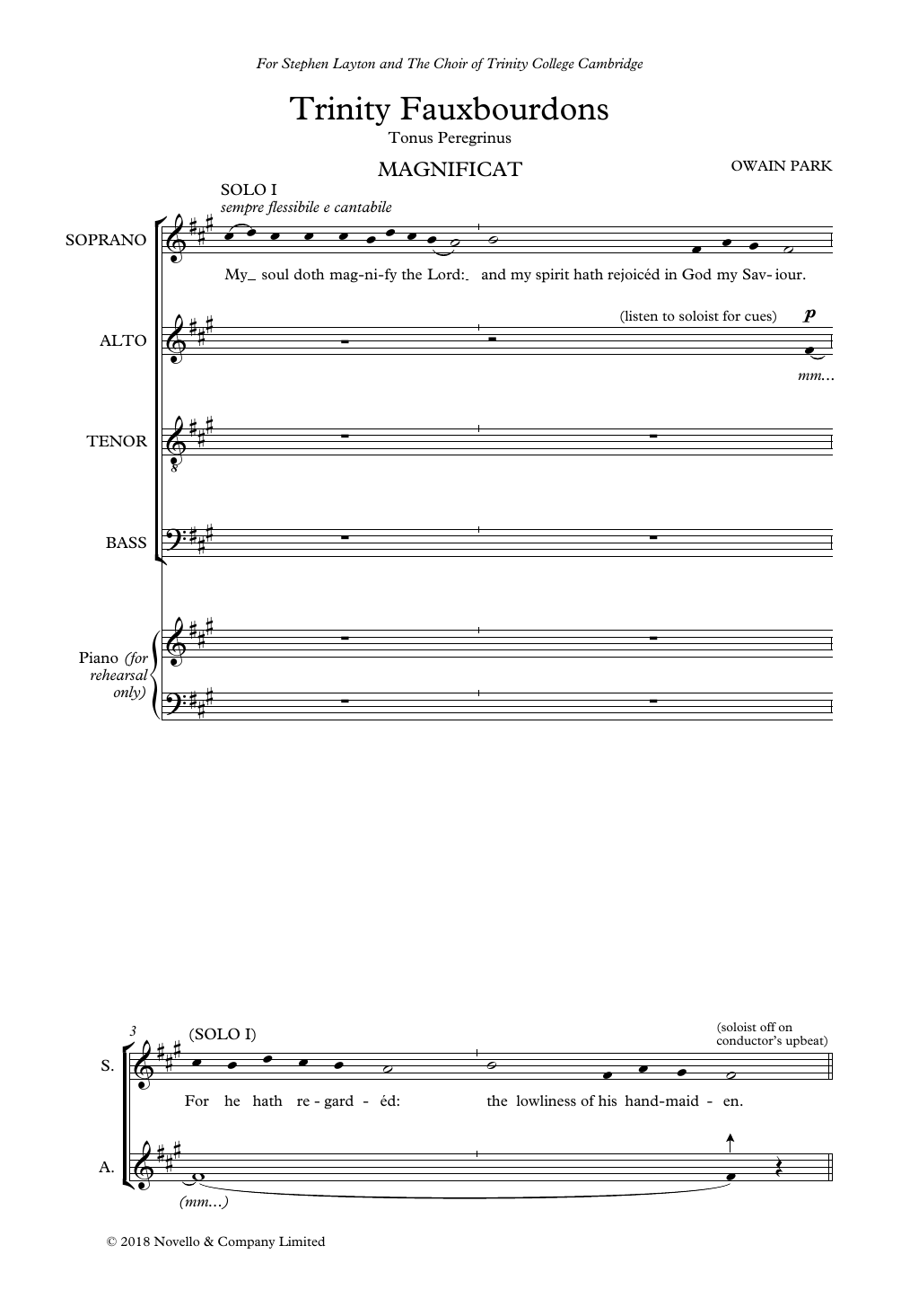 Produktbild zu:  Trinity Fauxbourdons - Owain Park