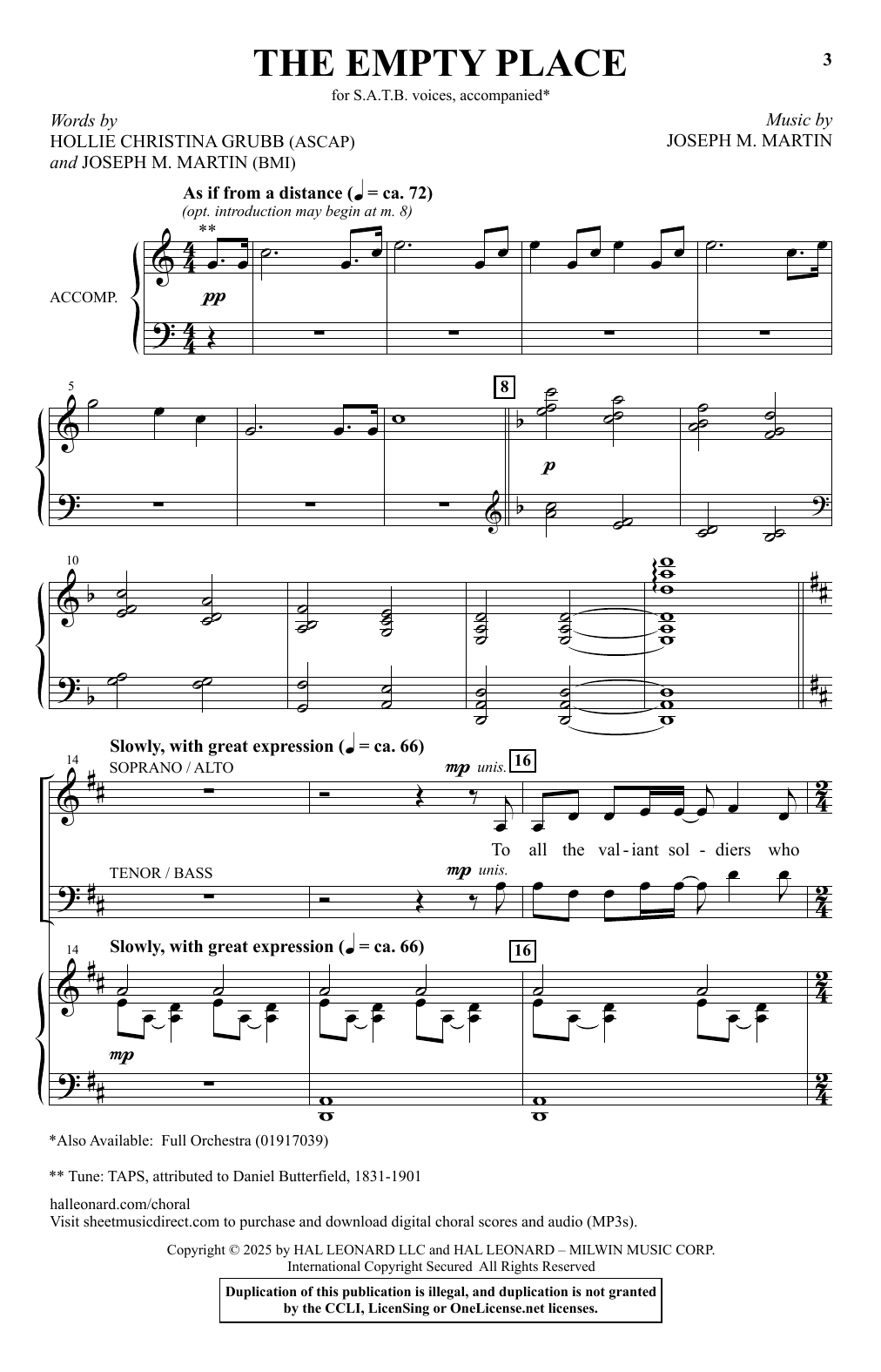 Produktgalerie: Seite 1 von 1 The Empty Place, Joseph M. Martin, Chor