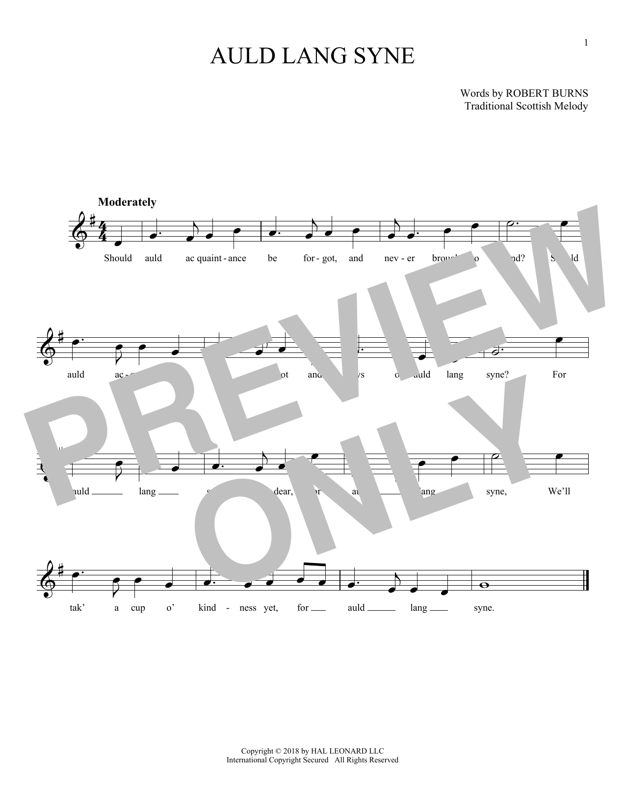 Product gallery: Page 1 of 1 Auld Lang Syne, Traditional Scottish Melody