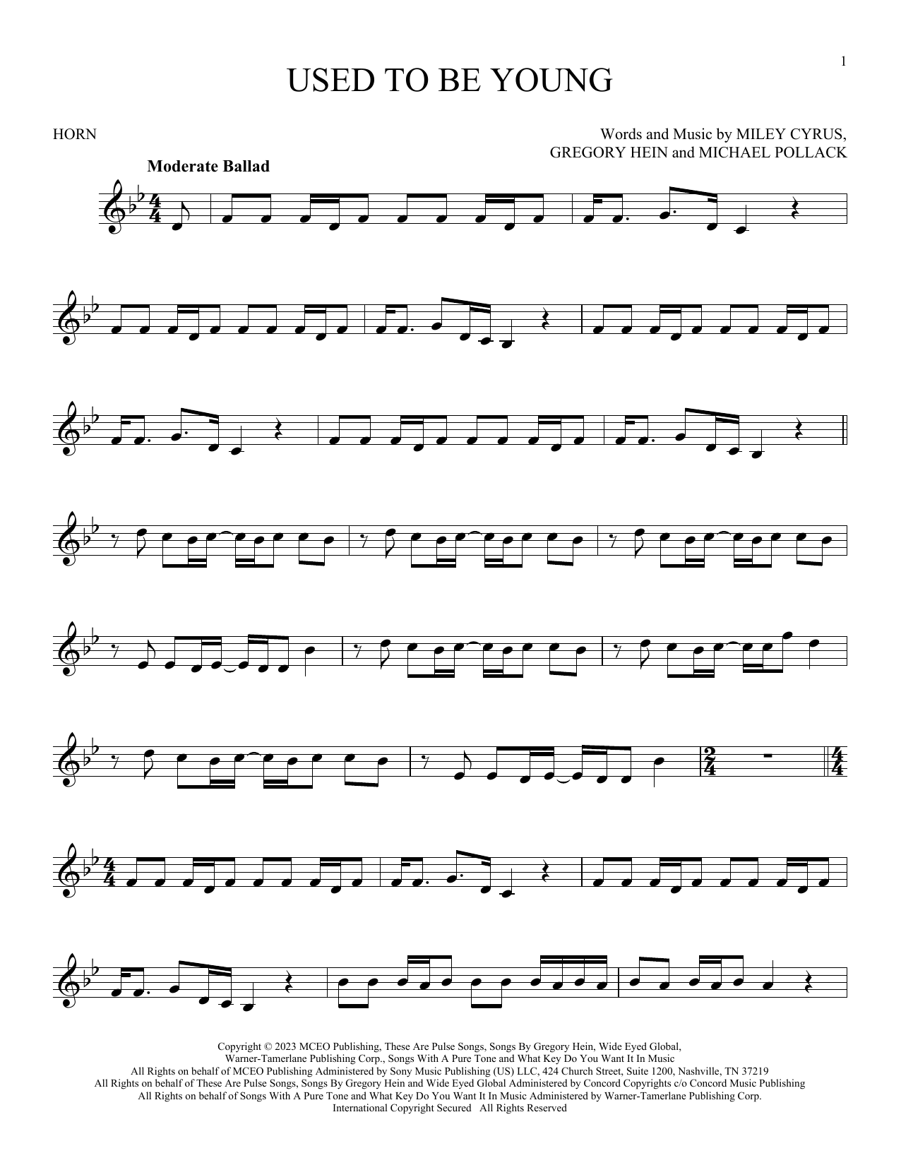 Produktgalerie: Seite 1 von 1 Used To Be Young, Miley Cyrus, Horn