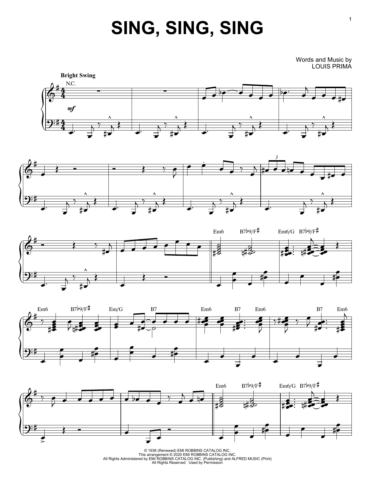 Produktbild zu:  Sing, Sing, Sing [Jazz version] (arr. Brent Edstrom) - Benny Goodman