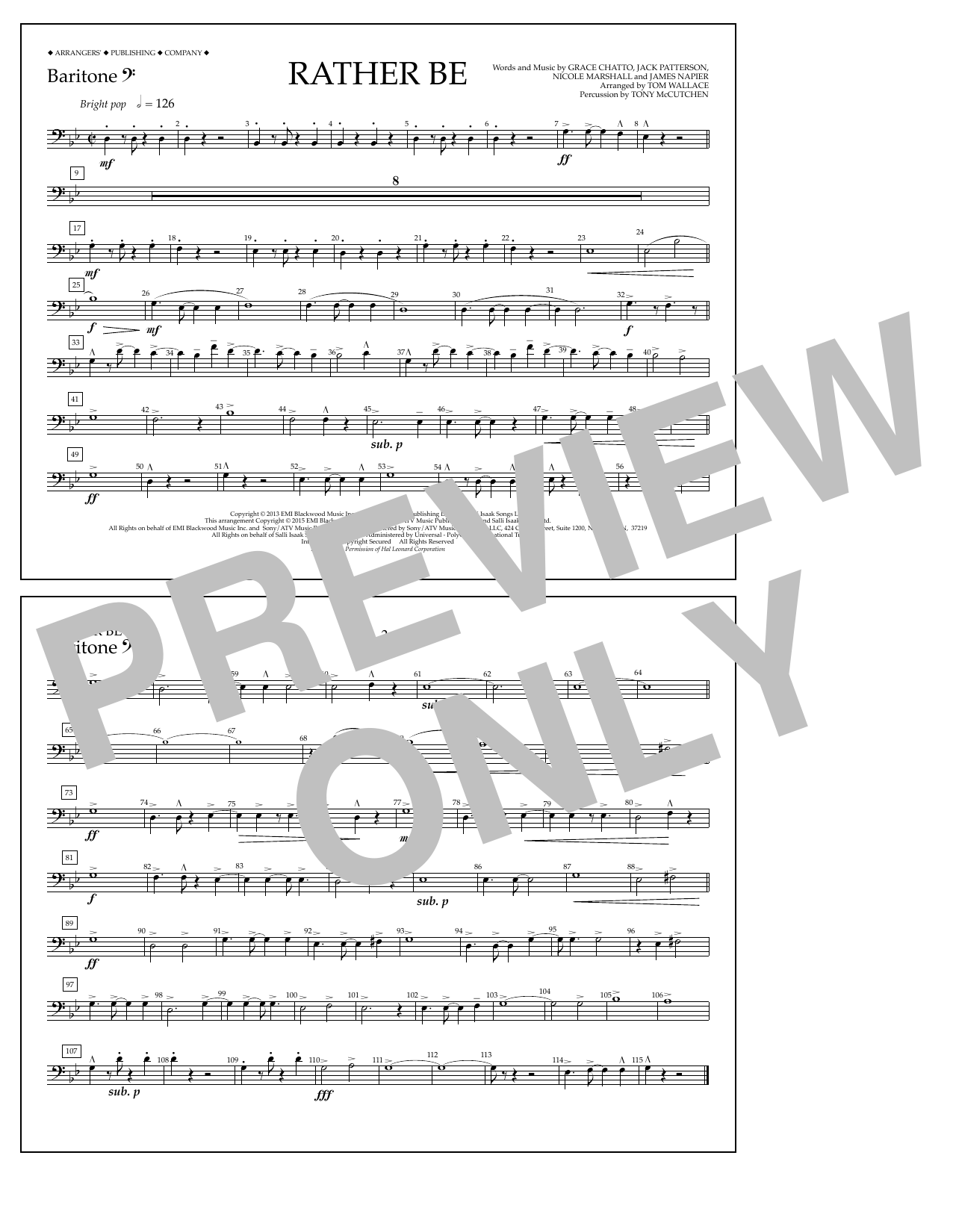 Product picture to: Rather Be - Baritone B.C.