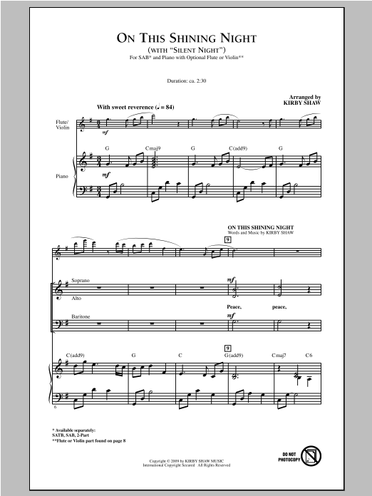 Product gallery: Page 1 of 1 On This Shining Night (with Silent Night), Kirby Shaw