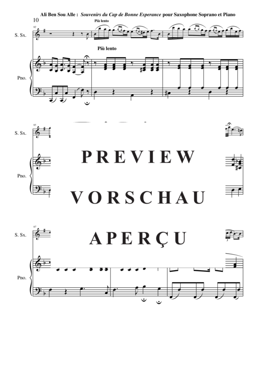 Product gallery: Page 11 of 21 Souvenir du Cap Bonne Espérance , , (soprano saxophone + piano)