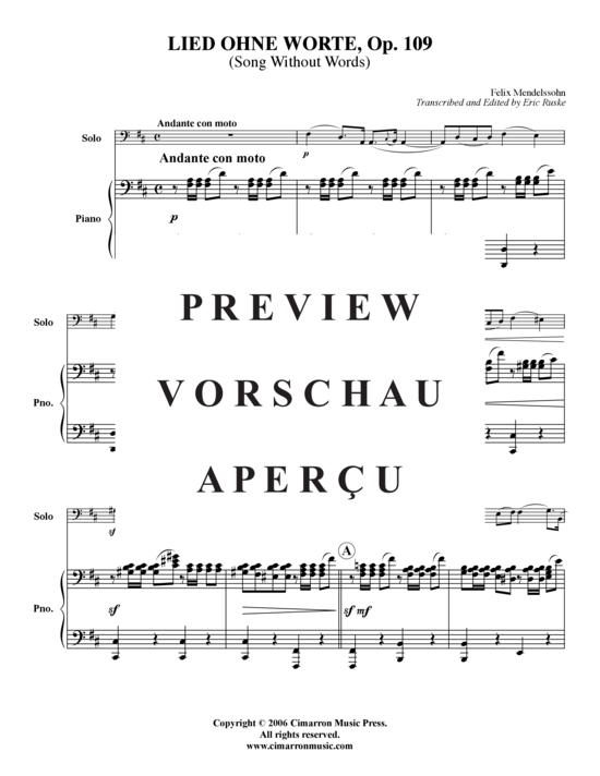 gallery: Lied Ohne Worte, Op.109 , , (Posaune + Klavier)