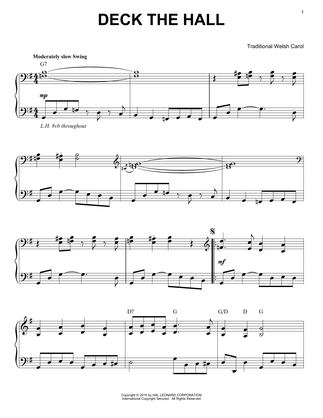 Product picture to: Deck The Hall [Jazz version] (arr. Brent Edstrom)