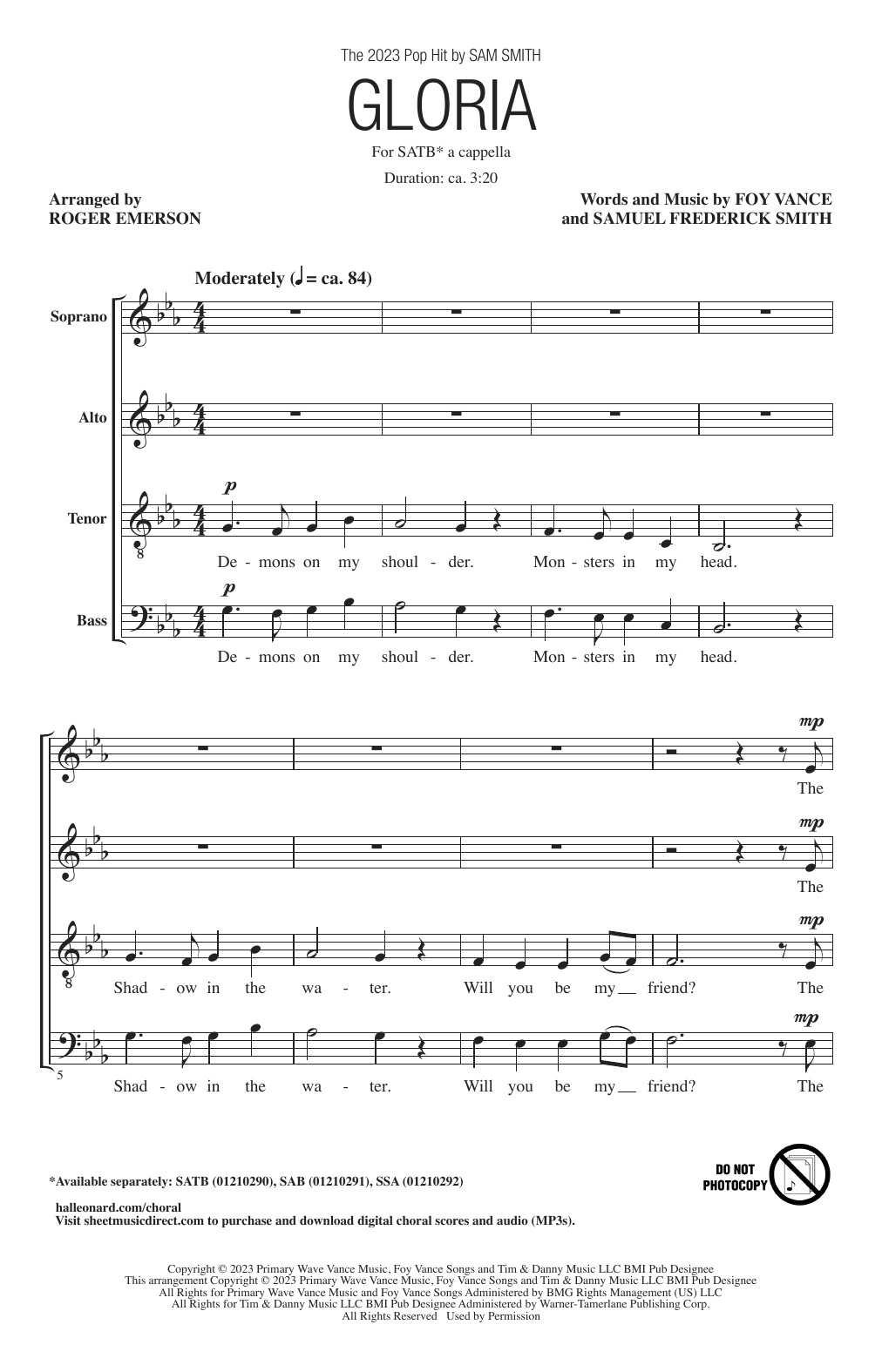 Produktbild zu: Gloria (arr. Roger Emerson)