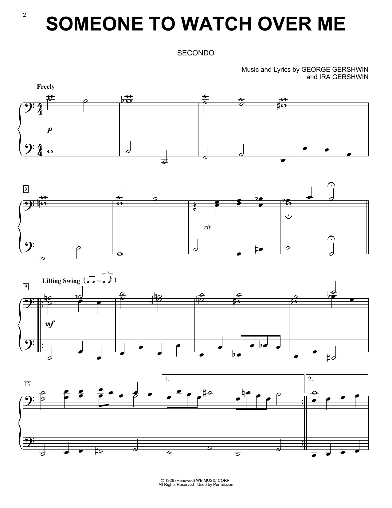 Product gallery: Page 1 of 1 Someone To Watch Over Me, George Gershwin