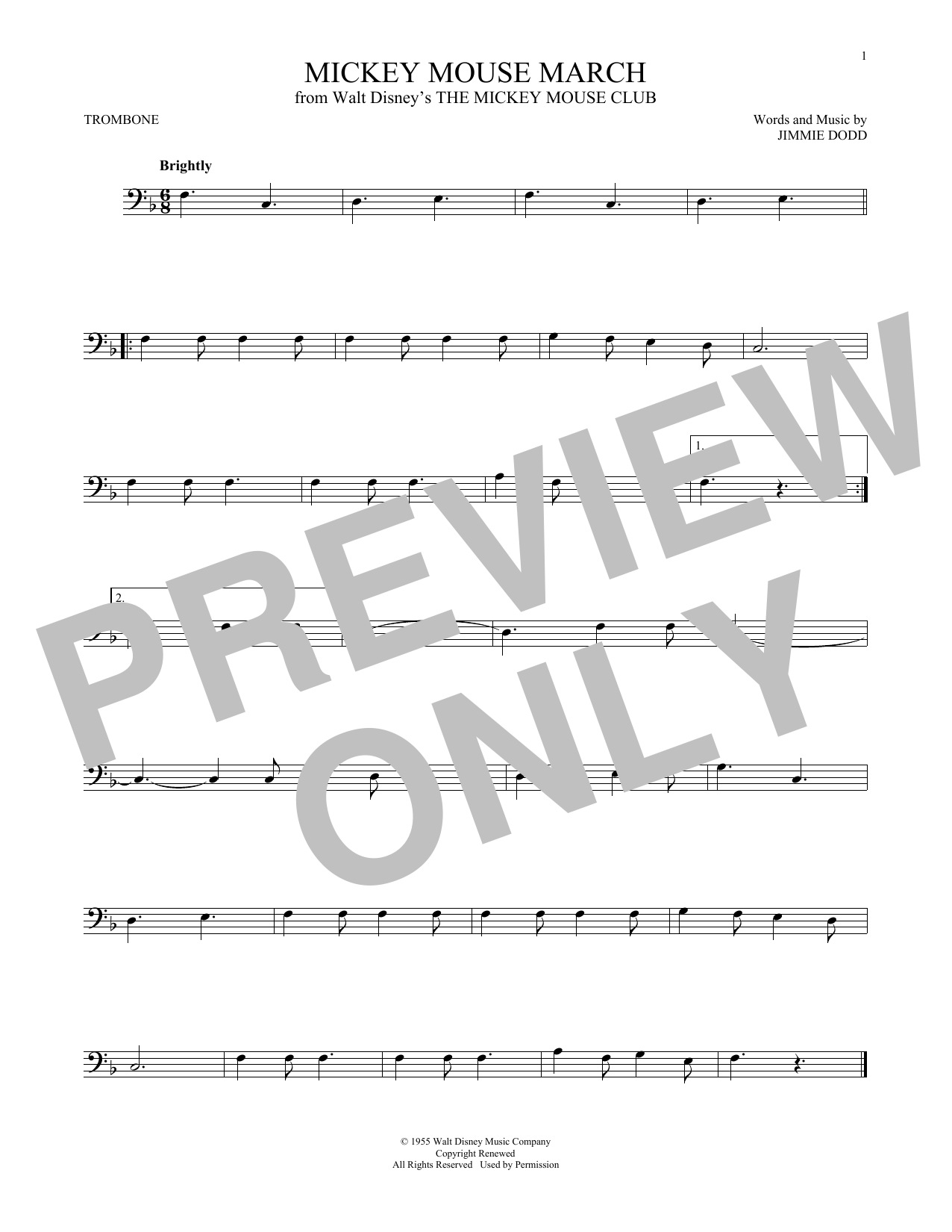 Product gallery: Page 1 of 1 Mickey Mouse March (from The Mickey Mouse Club), Jimmie Dodd