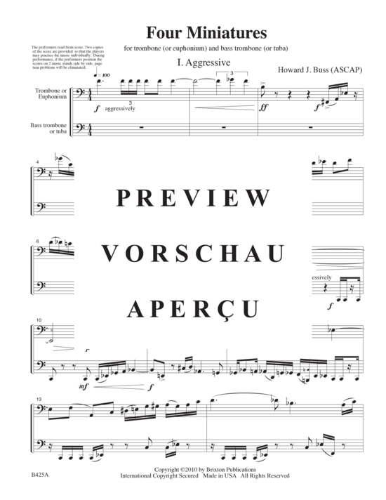 Product gallery: Page 18 of 21 Four Miniatures , , (trombone/euphonium and bass trombone/tuba)