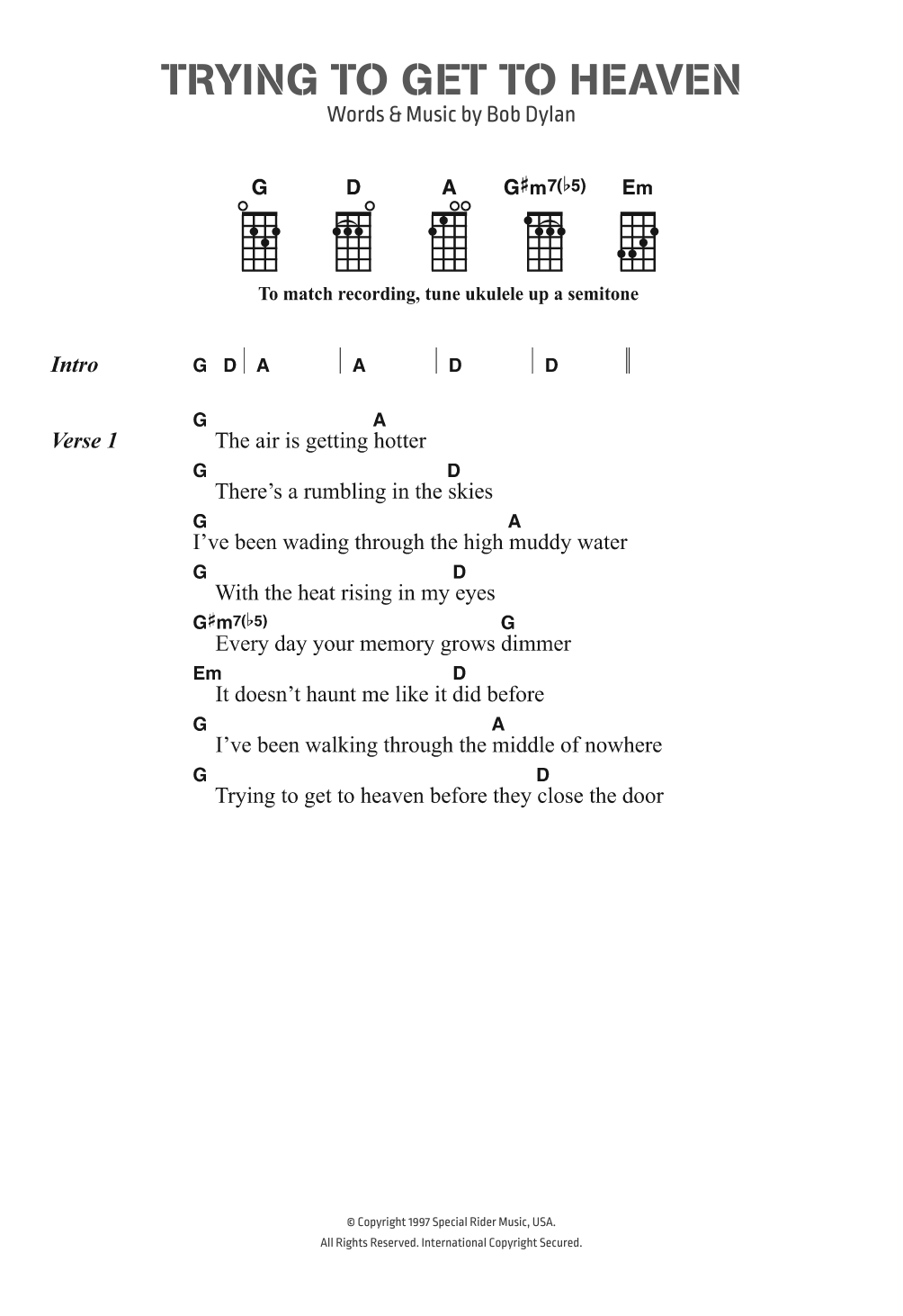 Produktgalerie: Seite 1 von 1 Trying To Get To Heaven, Bob Dylan, Gesang, Gitarre, Klavier