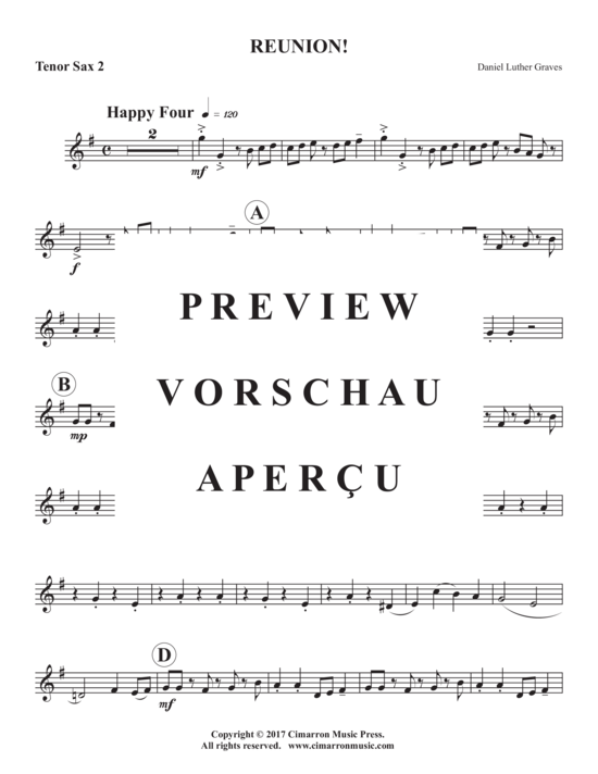 Product gallery: Page 13 of 16 Reunion! , , (Saxophone Quintet AATTB)