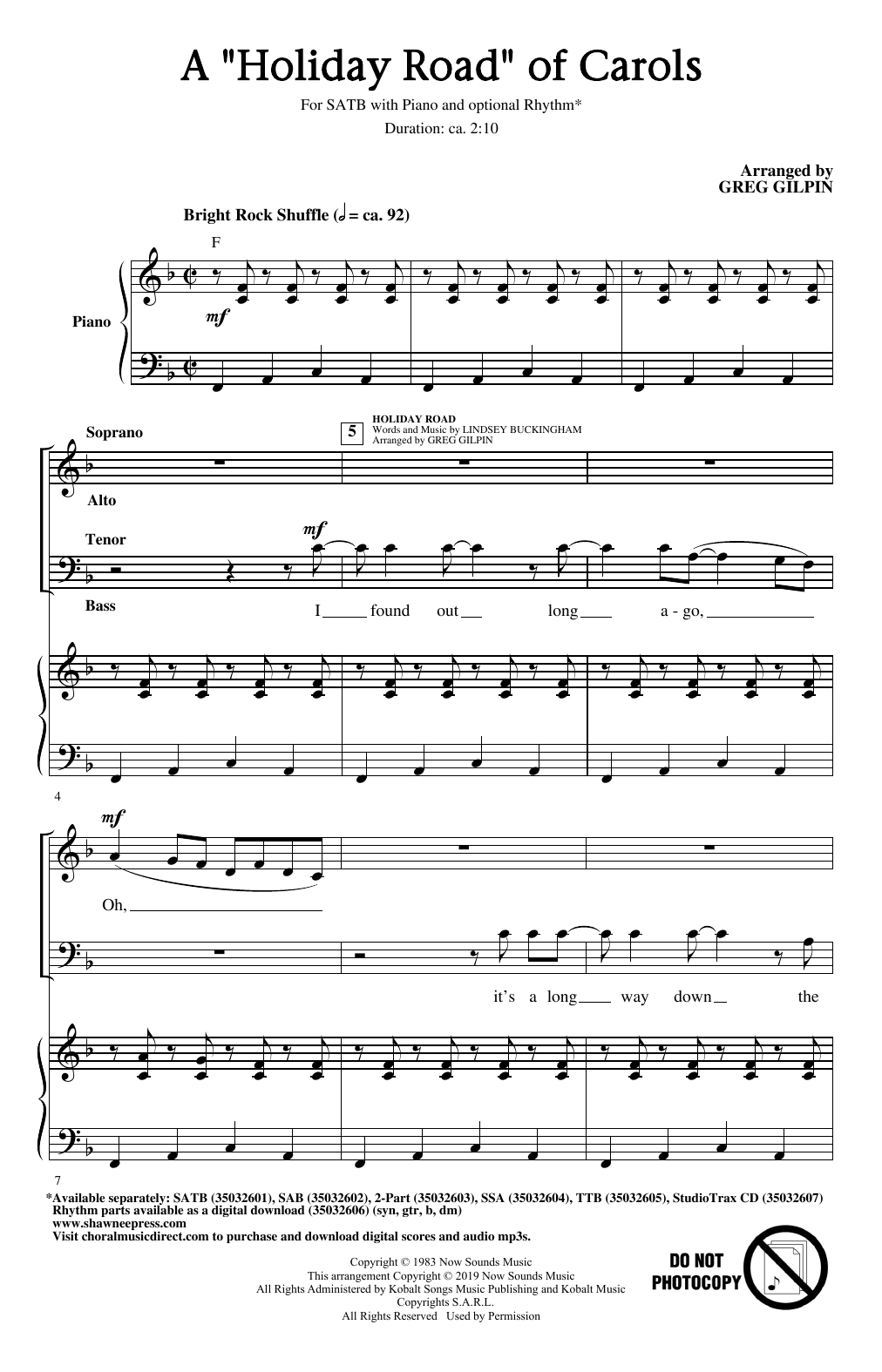 Product picture to: A Holiday Road Of Carols (arr. Greg Gilpin)