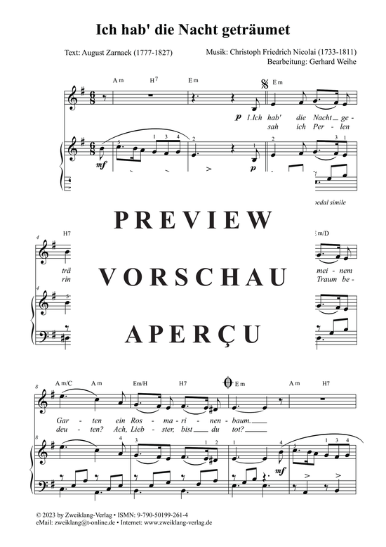 gallery: Ich hab die Nacht geträumet , , (Gesang + Klavier)