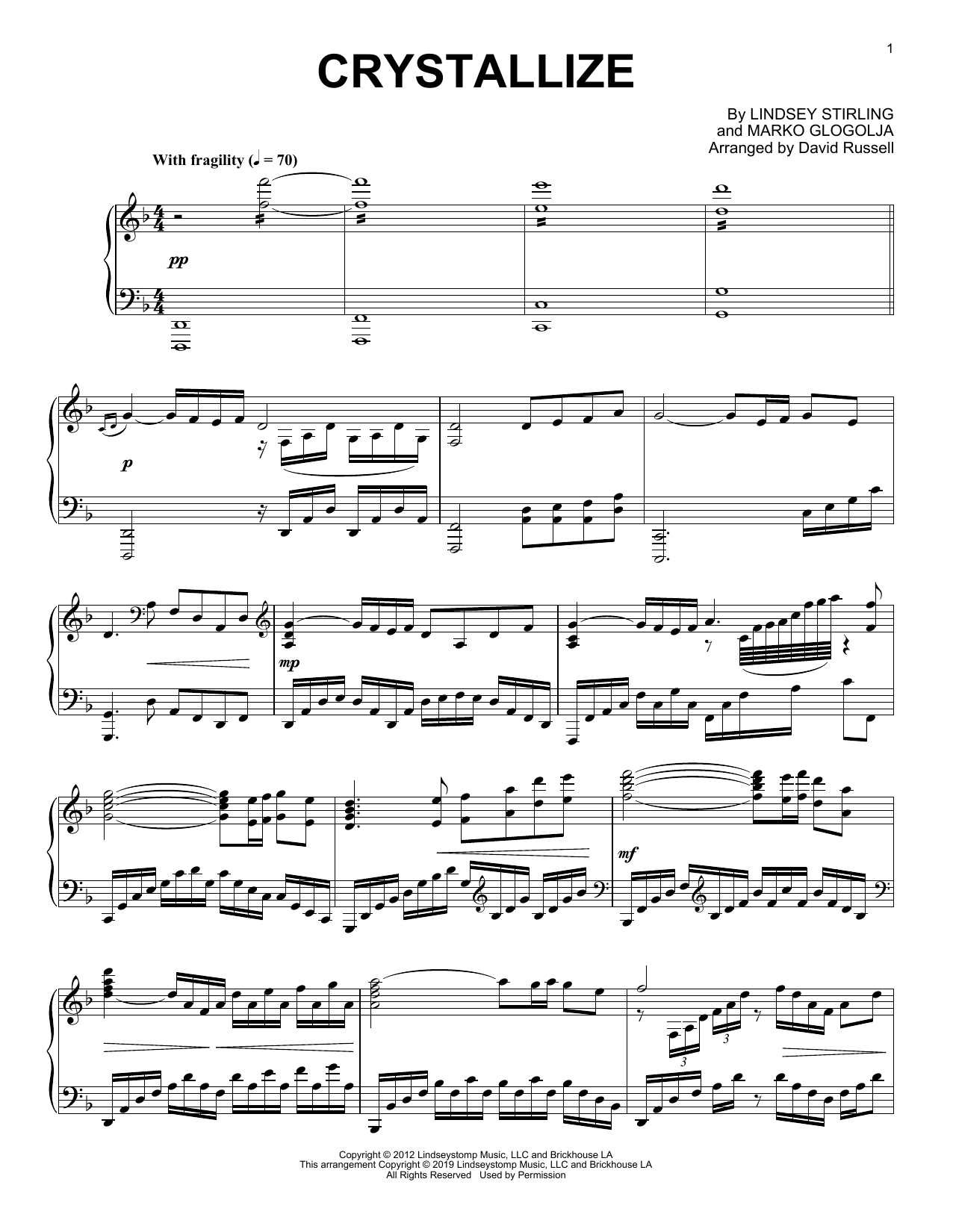 Product gallery: Page 1 of 1 Crystallize, Lindsey Stirling