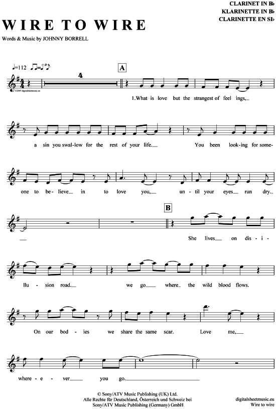 Product gallery: Page 1 of 4 Wire to wire , Razorlight, Clarinet in B-flat