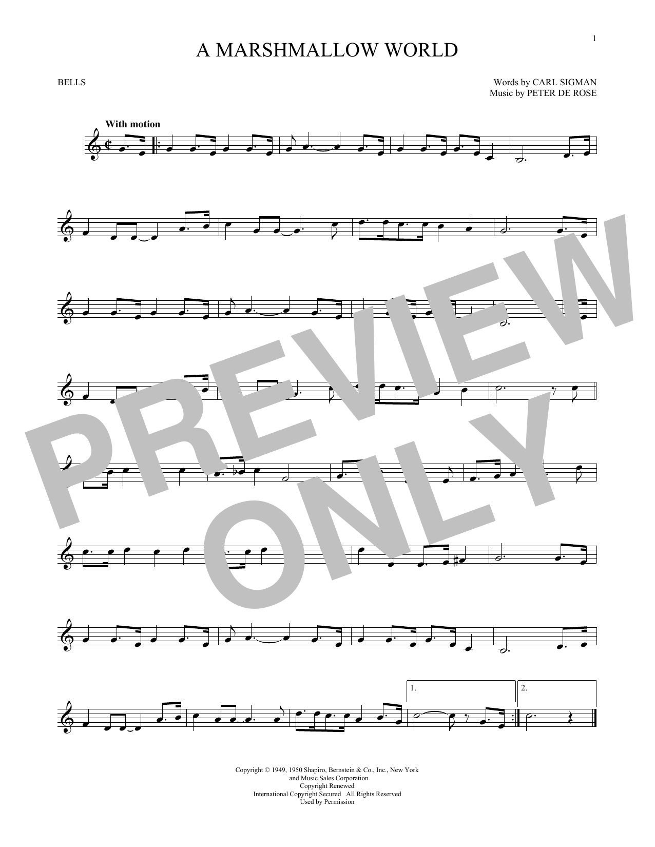 Produktgalerie: Seite 1 von 1 A Marshmallow World, Carl Sigman, Percussion