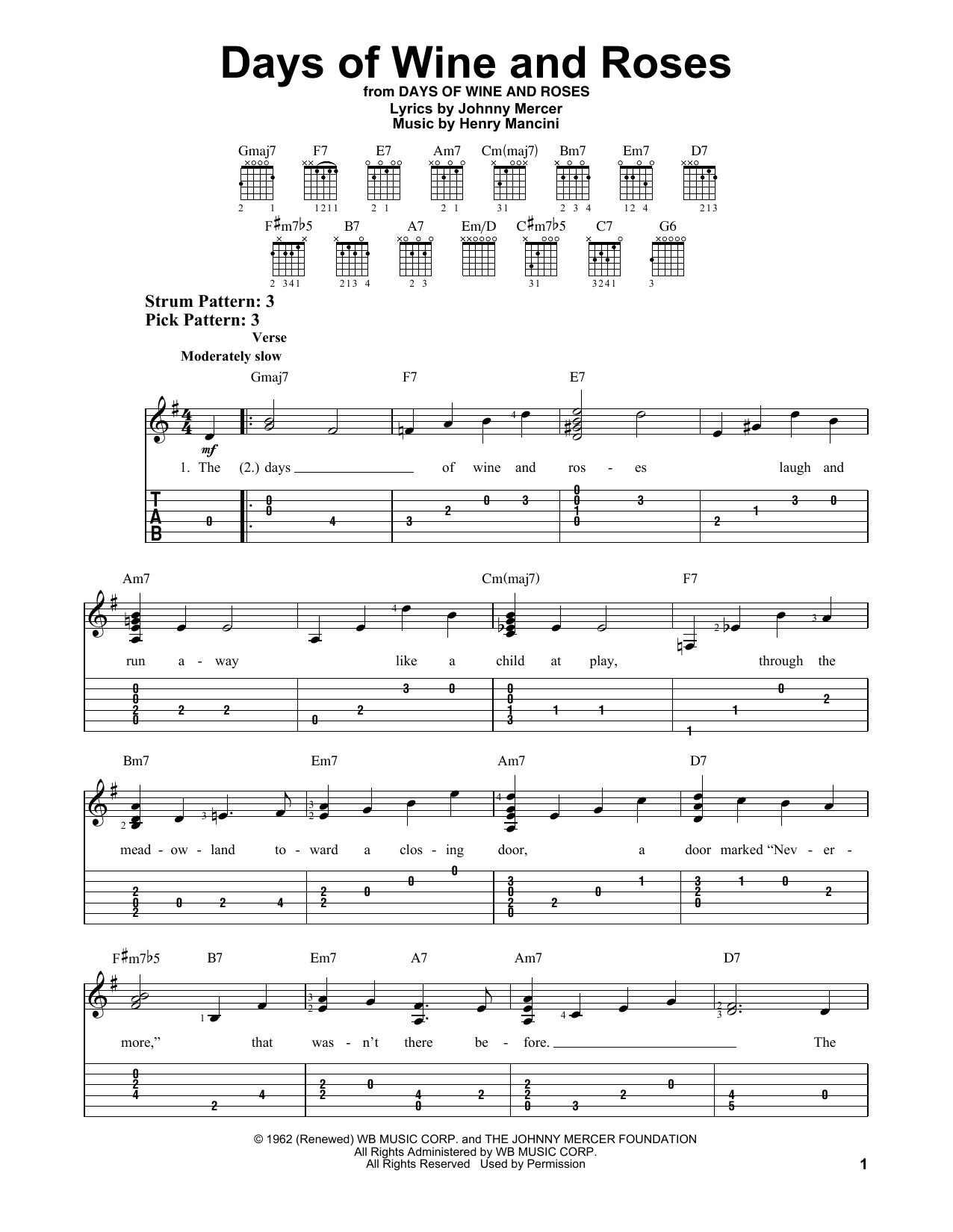 Product picture to:  Days Of Wine And Roses - Henry Mancini