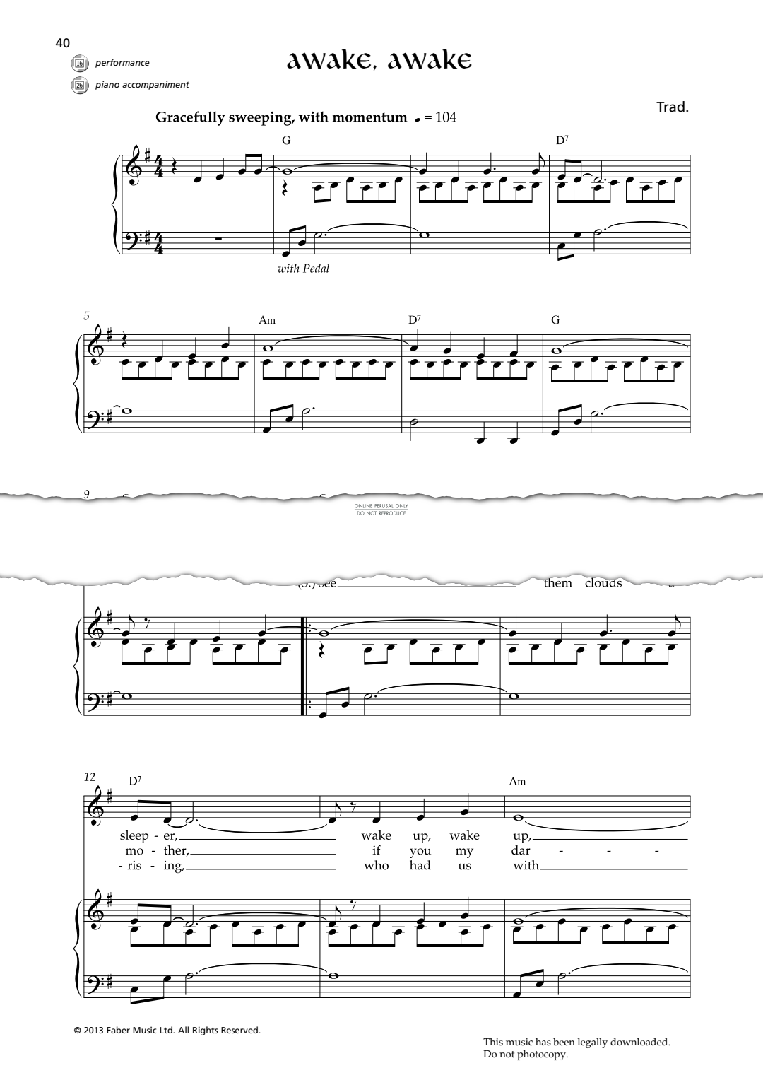 Produktgalerie: Seite 1 von 1 Awake, Awake, Traditional, Gesang, Klavier
