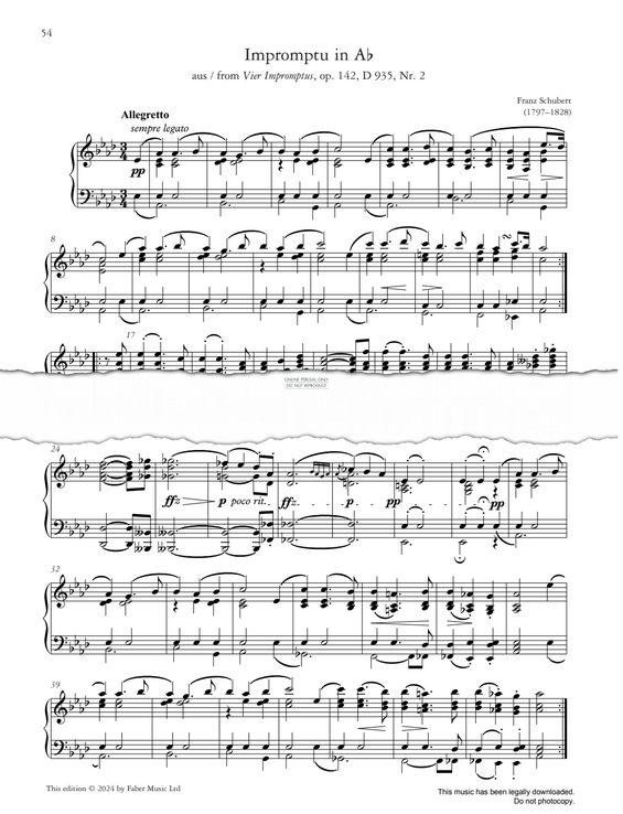 Produktgalerie: Seite 1 von 1 Impromptu in Ab (No. 2 from Four Impromptus, Op. 142, D. 935), Franz Schubert, Klavier