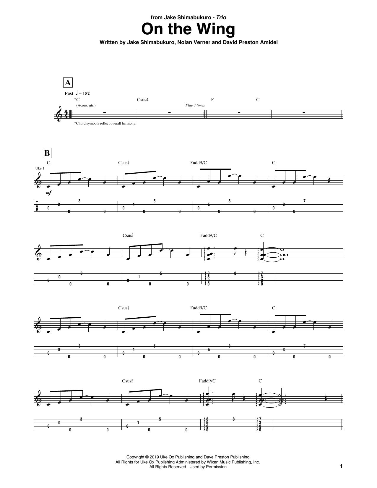 Product gallery: Page 1 of 1 On The Wing, Jake Shimabukuro Trio