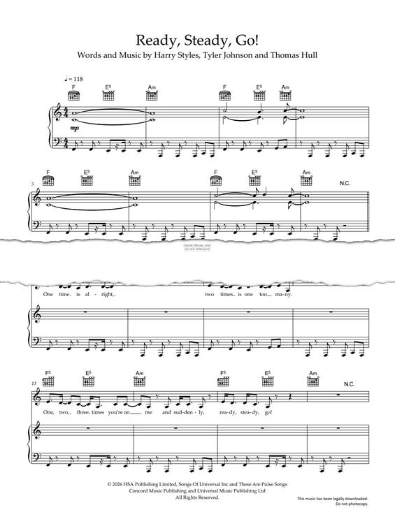 Produktgalerie: Seite 1 von 1 Ready, Steady, Go!, Harry Styles, Gesang, Gitarre, Klavier