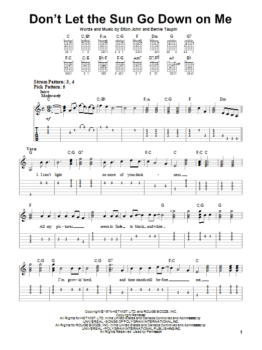 Product gallery: Page 1 of 1 Don't Let The Sun Go Down On Me, Elton John