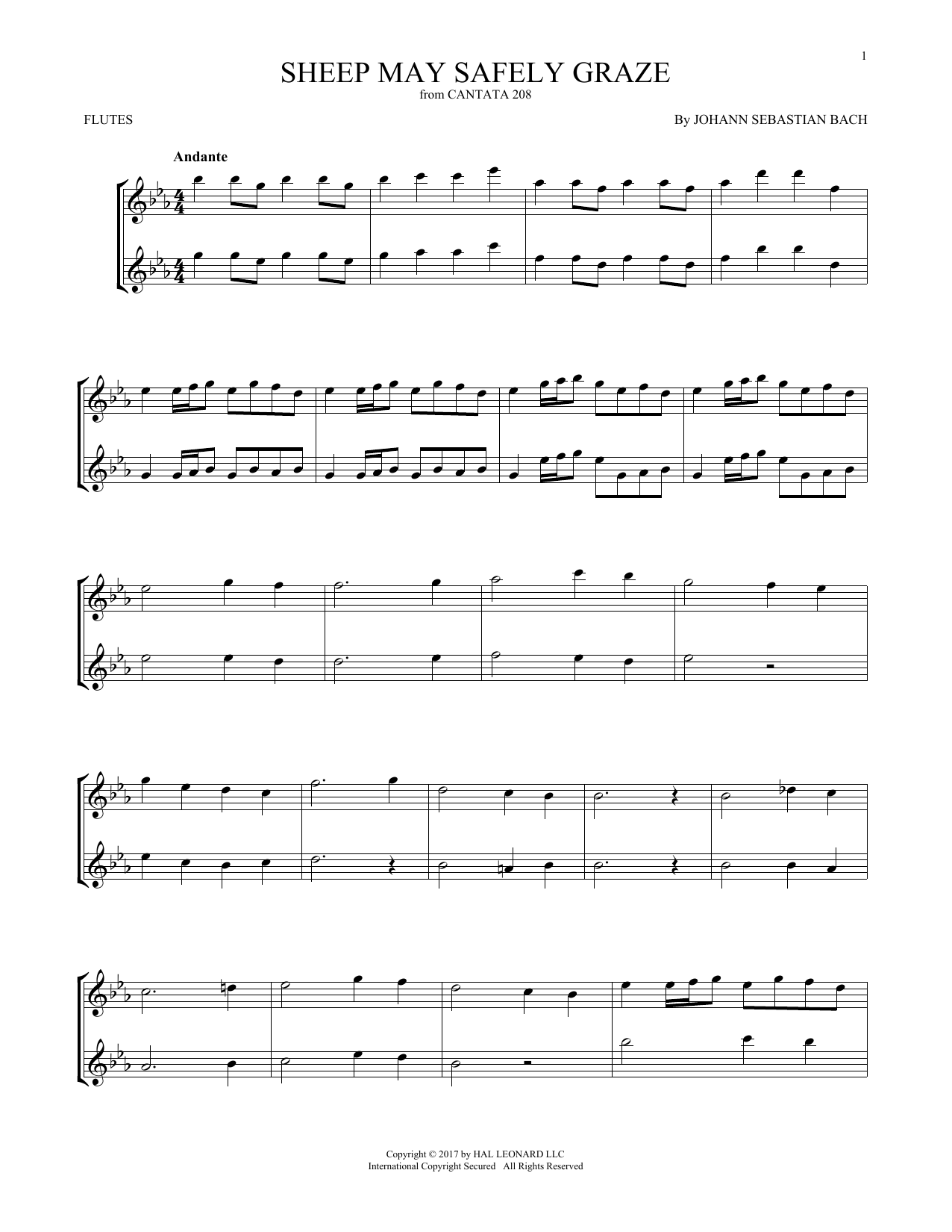 Produktgalerie: Seite 1 von 1 Sheep May Safely Graze, Johann Sebastian Bach, Flöte