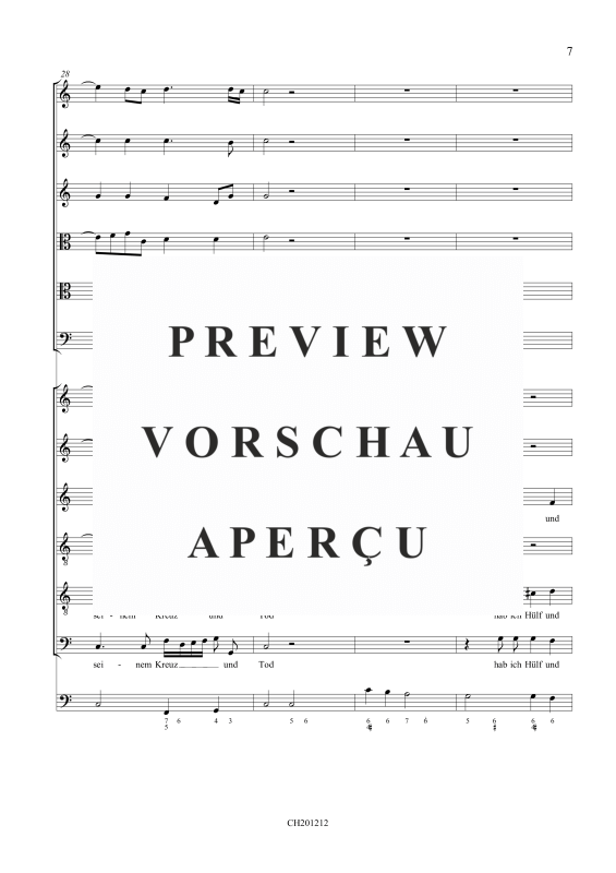 Produktgalerie: Seite 8 von 11 Nur in meines Jesu Wunden, , Gemischtes Ensemble SSATTB, 6 Violen und BC