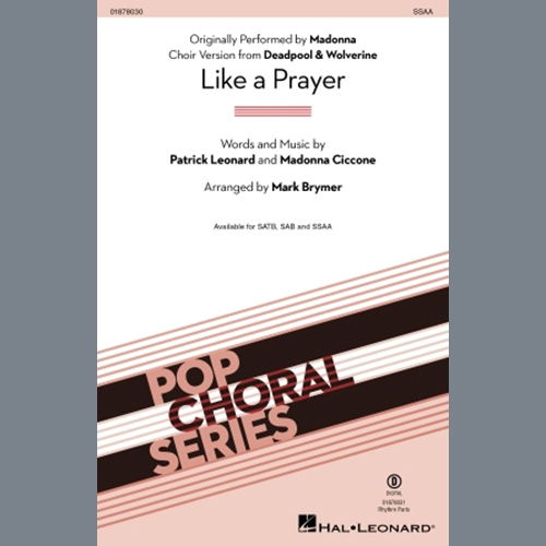 Produktbild zu: Like A Prayer (from Deadpool & Wolverine) (arr. Mark Brymer)