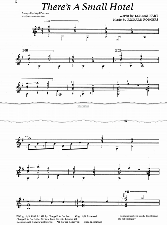 gallery: There's A Small Hotel, Richard Rodgers, Gitarre