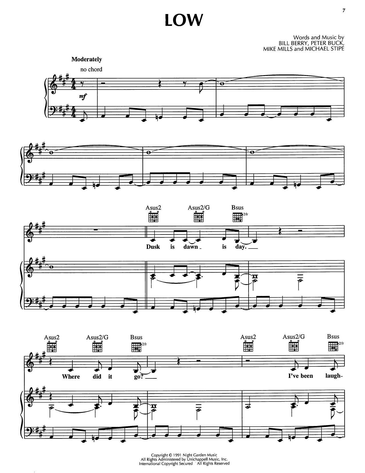 Produktgalerie: Seite 1 von 1 Low, R.E.M., Gesang, Gitarre, Klavier