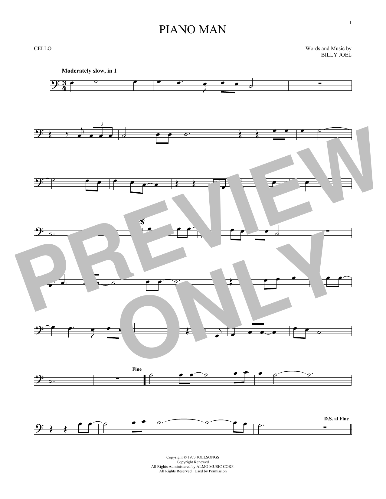 Produktgalerie: Seite 1 von 1 Piano Man, Billy Joel, Violoncello
