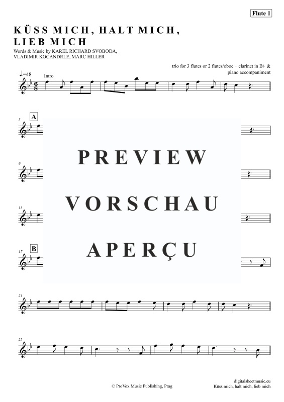 Produktgalerie: Seite 7 von 11 Küss Mich, Halt Mich, Lieb Mich, Egli, Beatrice, (Flöten Trio + Klavier)