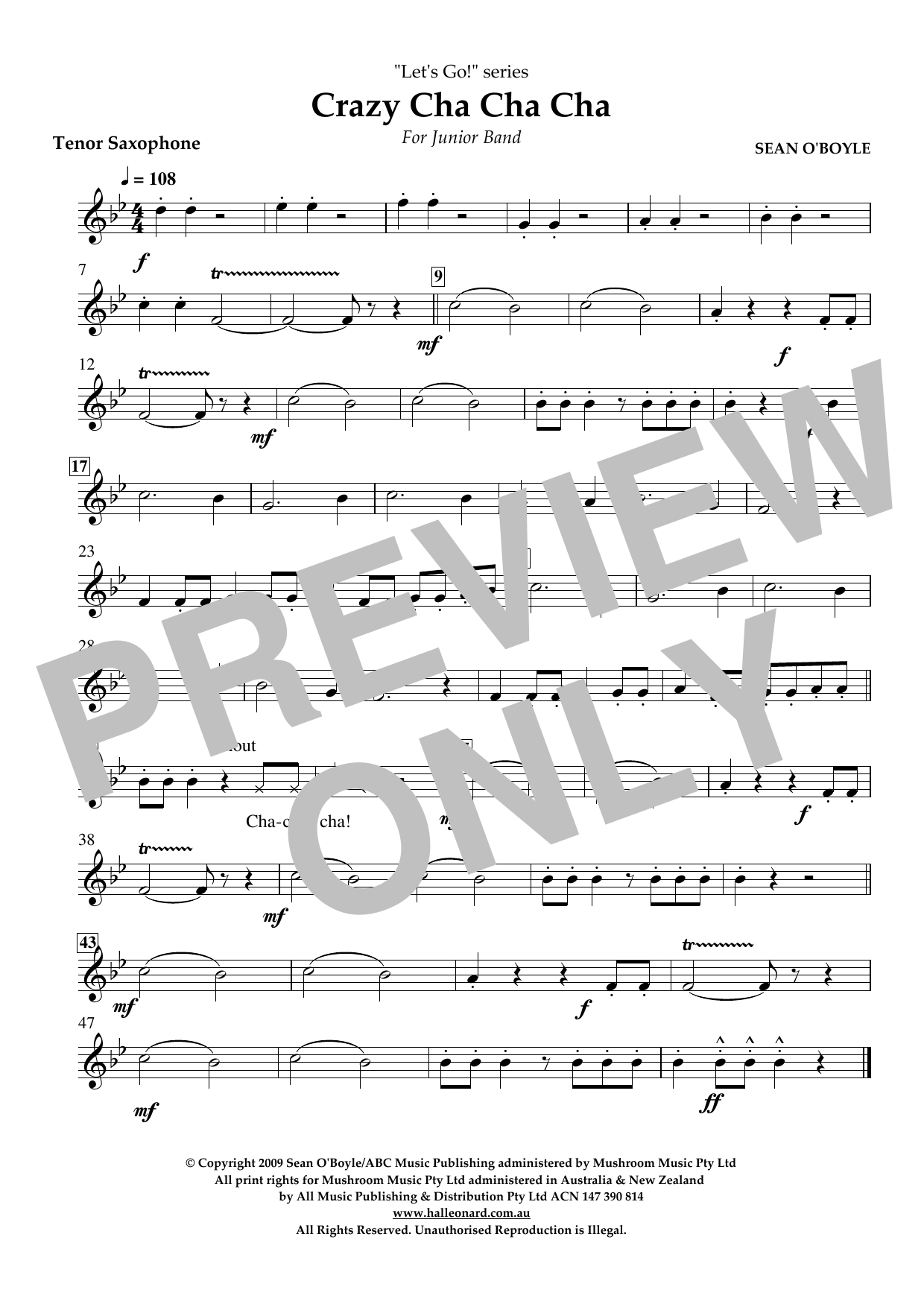 Produktbild zu:  Crazy Cha Cha Cha - Tenor Saxophone - 