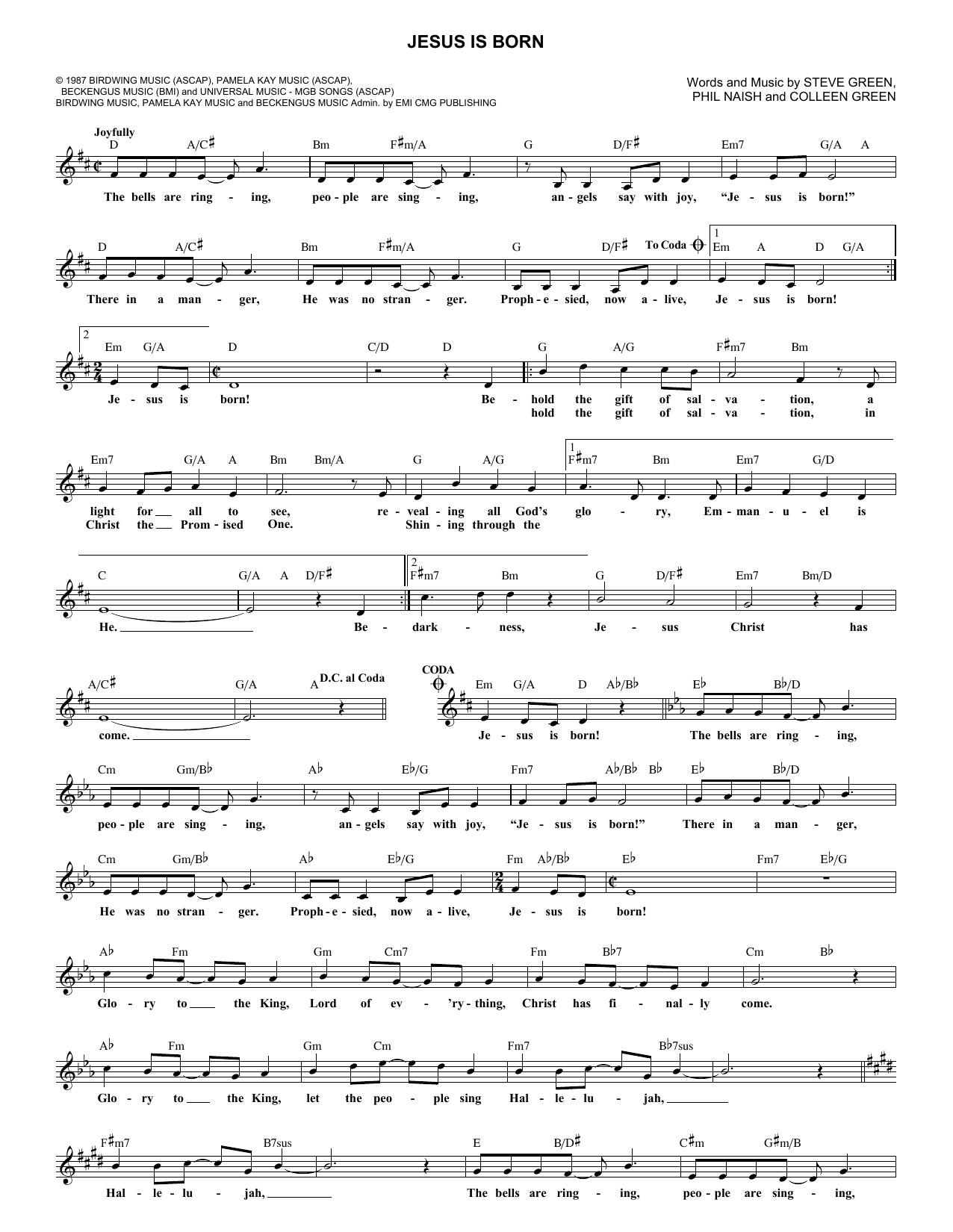 Product gallery: Page 1 of 1 Jesus Is Born, Steve Green